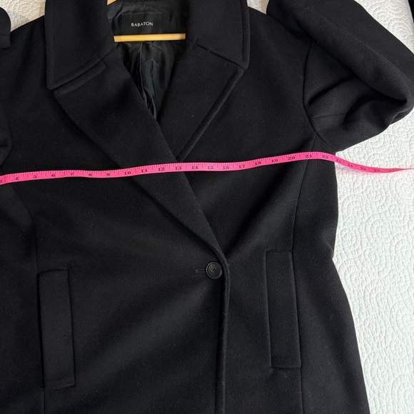 Babaton Classic Black Pea Coat size Medium Wool and Cashmere - Picture 7 of 16